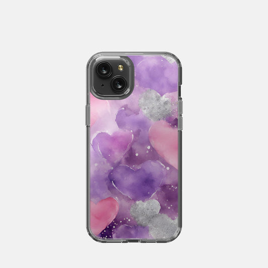 iPhone 15 Plus Clear Case - Floating Hearts