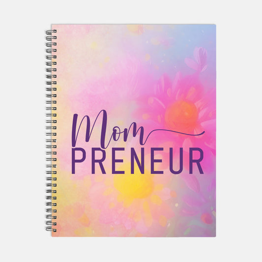 Notebook Hardcover Spiral 8.5 x 11 - Mompreneur Fantasy Flowers