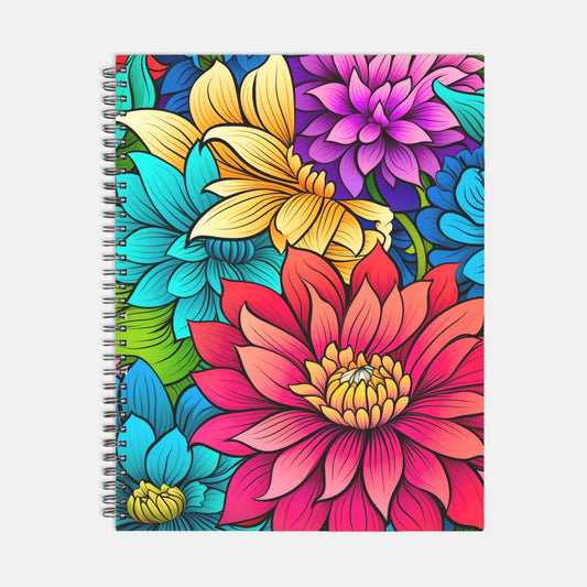 Notebook Hardcover Spiral 8.5 x 11 - Bright Daisy