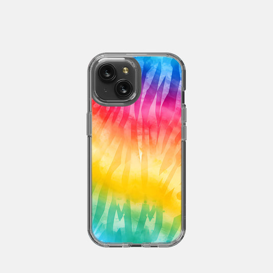 iPhone 15 Clear Case - Rainbow Tie Dye