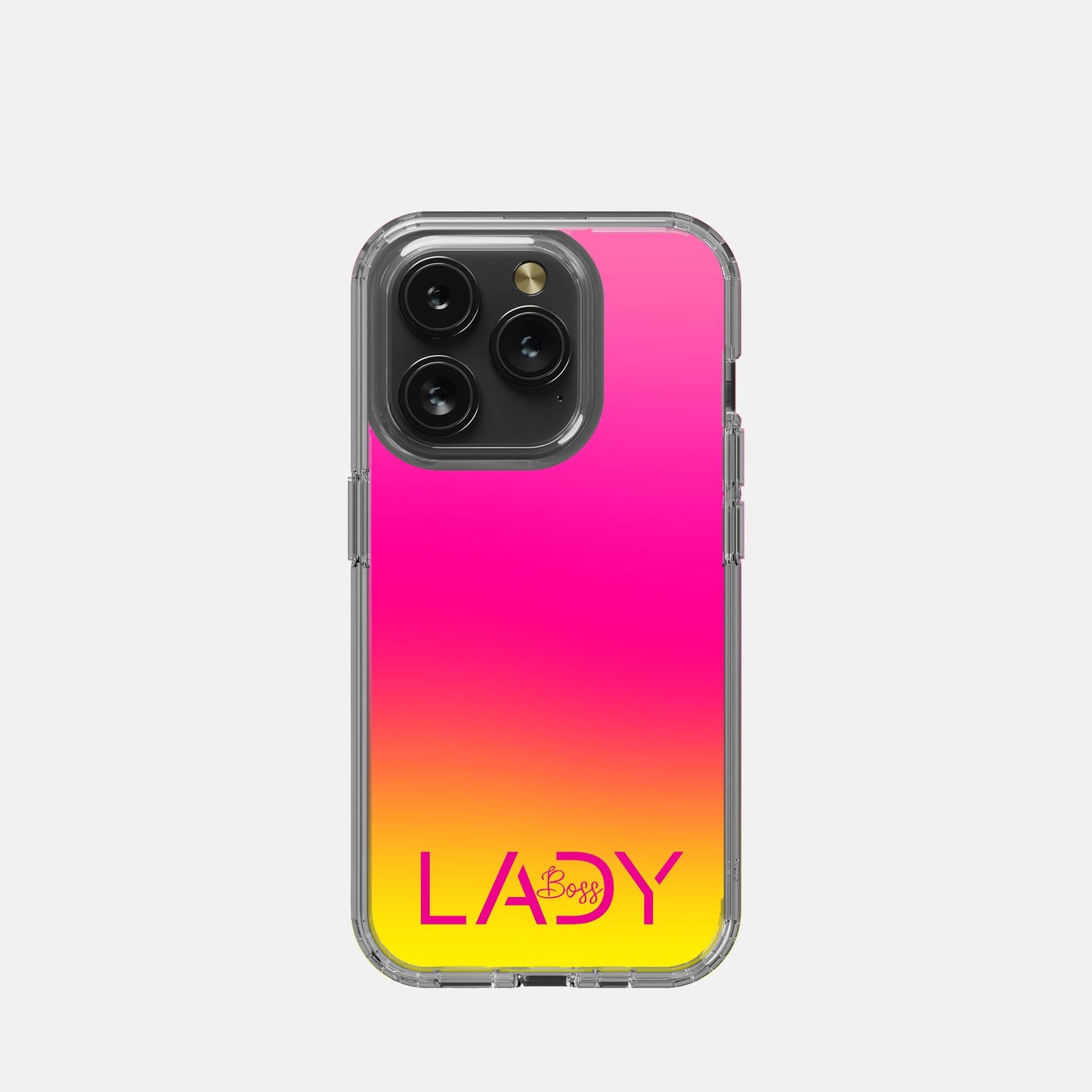 iPhone 15 Pro Clear Case - Boss Lady Modern Pink