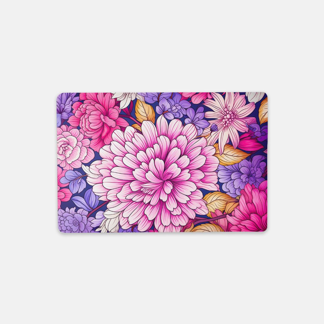 Transform your workspace with the Desk Mat – Small (18″ x 12″) - Pink Foliage from Designs On The Go. Featuring a vibrant pink foliage design, this desk mat adds a pop of color while protecting your surfaces. Perfect for home or office, it combines style and functionality to inspire creativity and productivity.