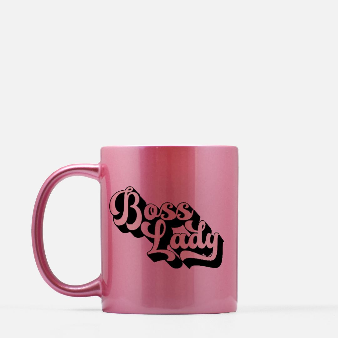 Mug 11oz. (Pink) - Boss Lady Retro