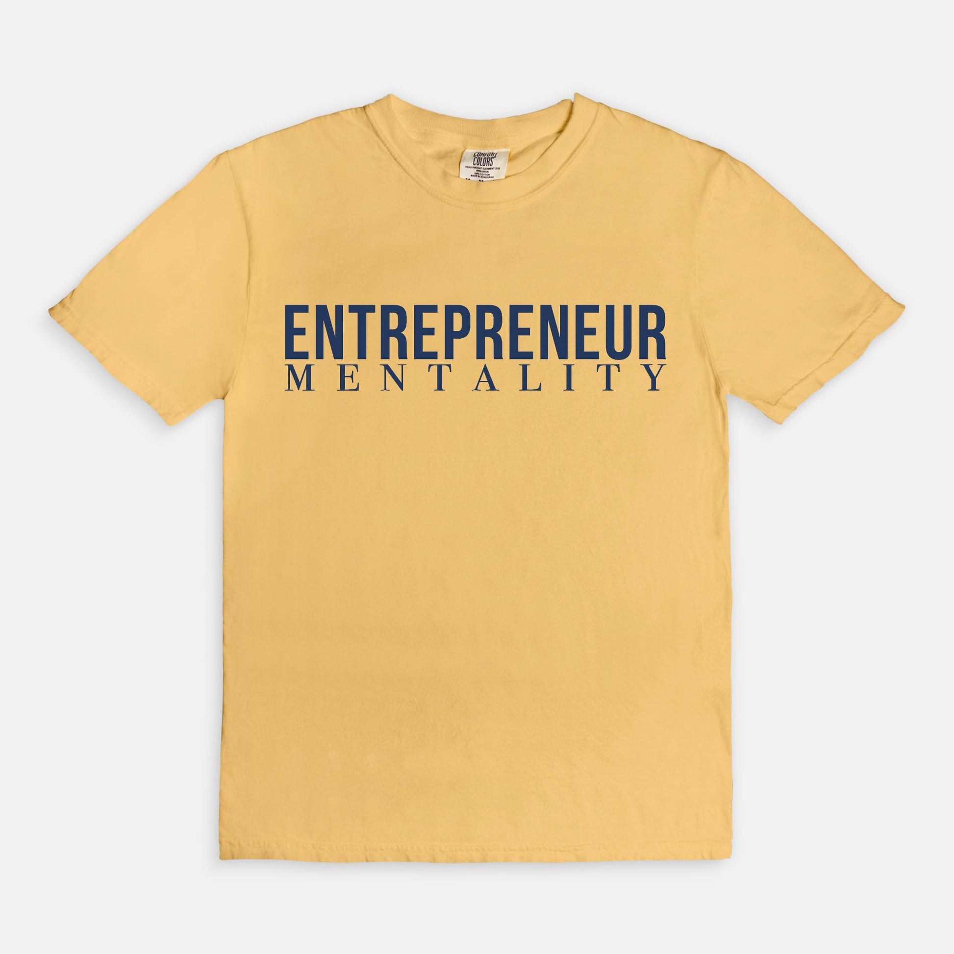 Showcase your drive with the Comfort Color Tee 1717 - Entrepreneur Mentality from Designs On The Go. This comfortable, high-quality tee embodies your ambitious spirit with a sleek design, perfect for daily wear. Elevate your casual wardrobe and inspire success with every step you take.