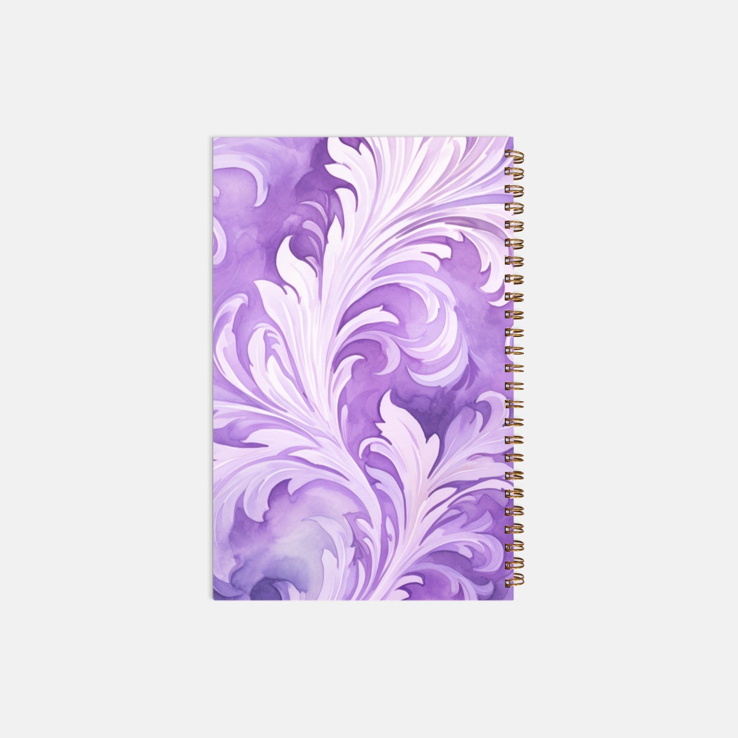 Notebook Softcover Spiral 5.5 x 8.5 - Swirly Feathers