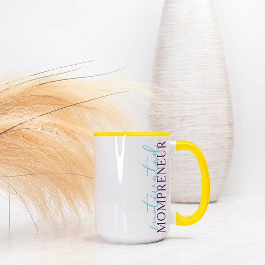 Mug Deluxe 15 oz. (Yellow + White) - Motivated Mompreneur