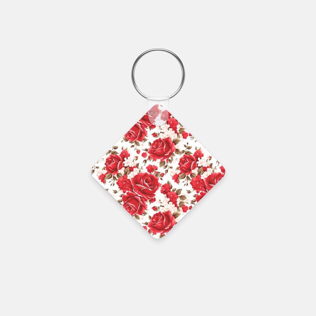 Key Chain (Square) - Red Roses
