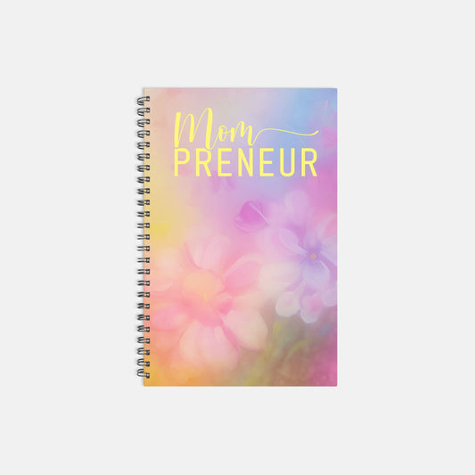 Planner Hardcover Spiral 5.5 x 8.5 - Mompreneur Fantasy Flowers