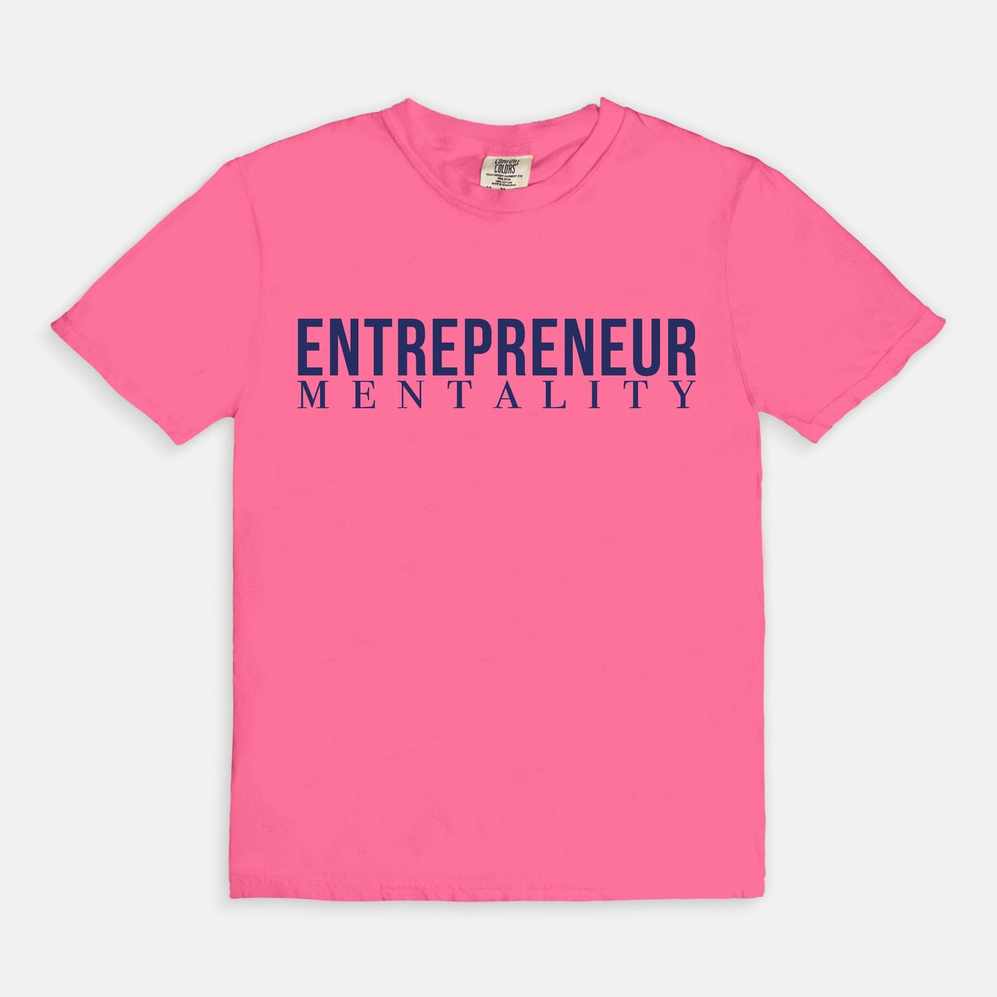 Showcase your drive with the Comfort Color Tee 1717 - Entrepreneur Mentality from Designs On The Go. This comfortable, high-quality tee embodies your ambitious spirit with a sleek design, perfect for daily wear. Elevate your casual wardrobe and inspire success with every step you take.