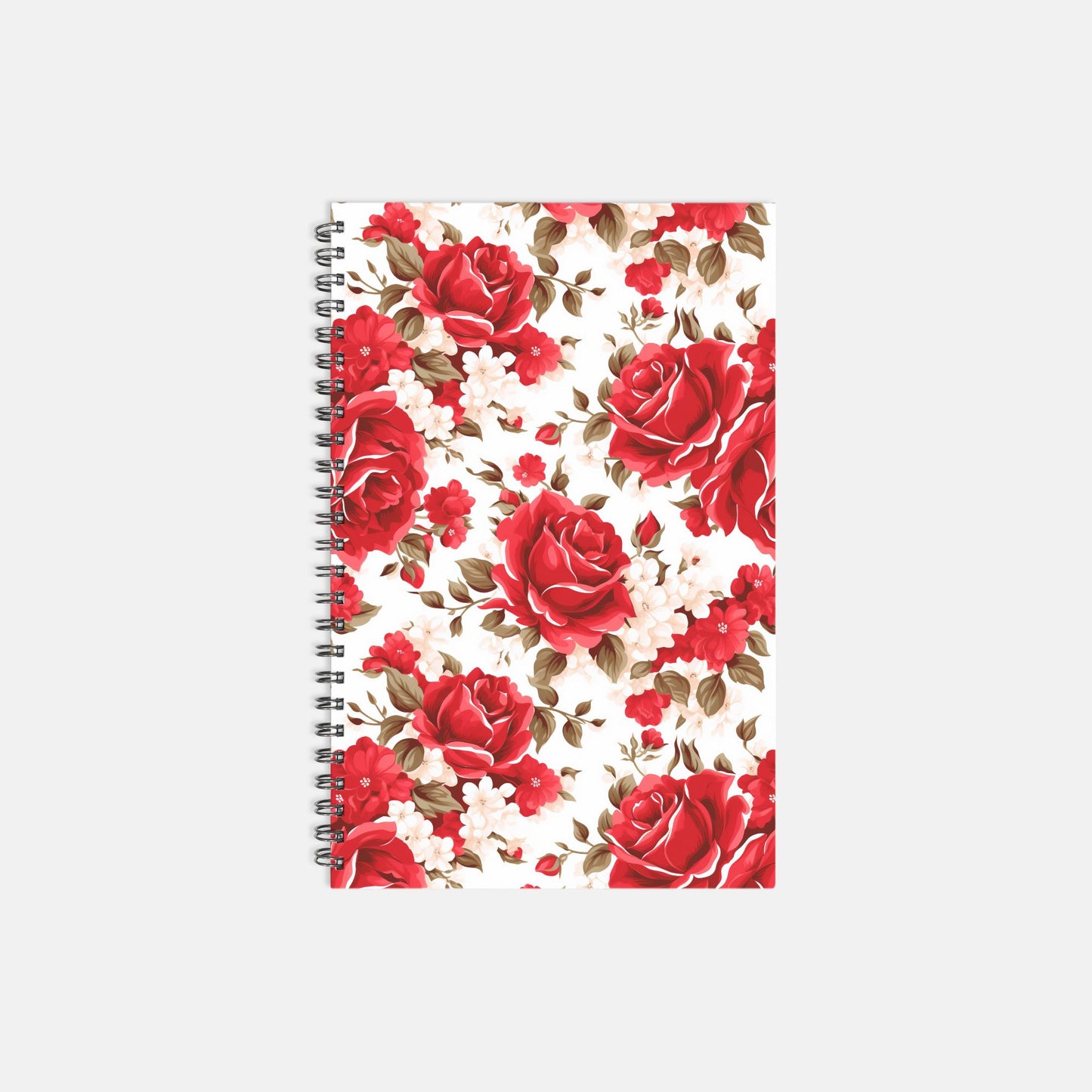 Planner Hardcover Spiral 5.5 x 8.5 - Red Roses