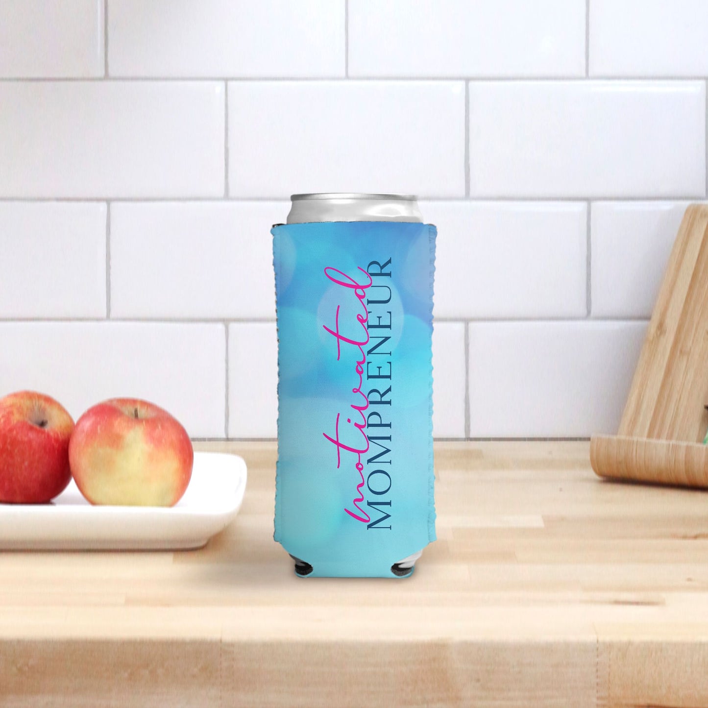 Slim Can Cooler - Motivated Mompreneur Icy Ocean