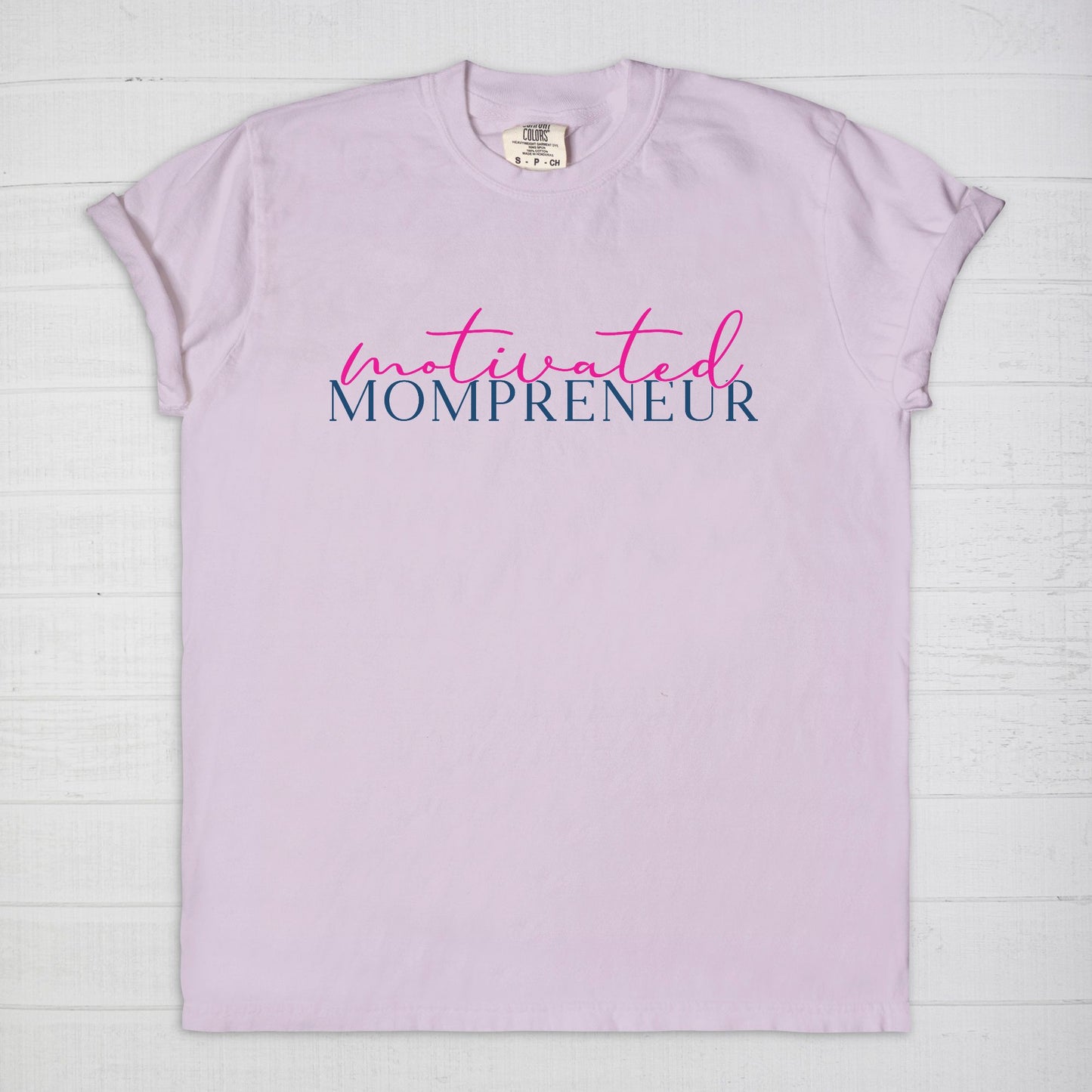 Elevate your entrepreneurial style with the Comfort Color Tee 1717 - Motivated Mompreneur from Designs On The Go. This premium tee offers unmatched comfort and durability, perfect for driven moms balancing business and family. Wear your motivation proudly and inspire others every day!