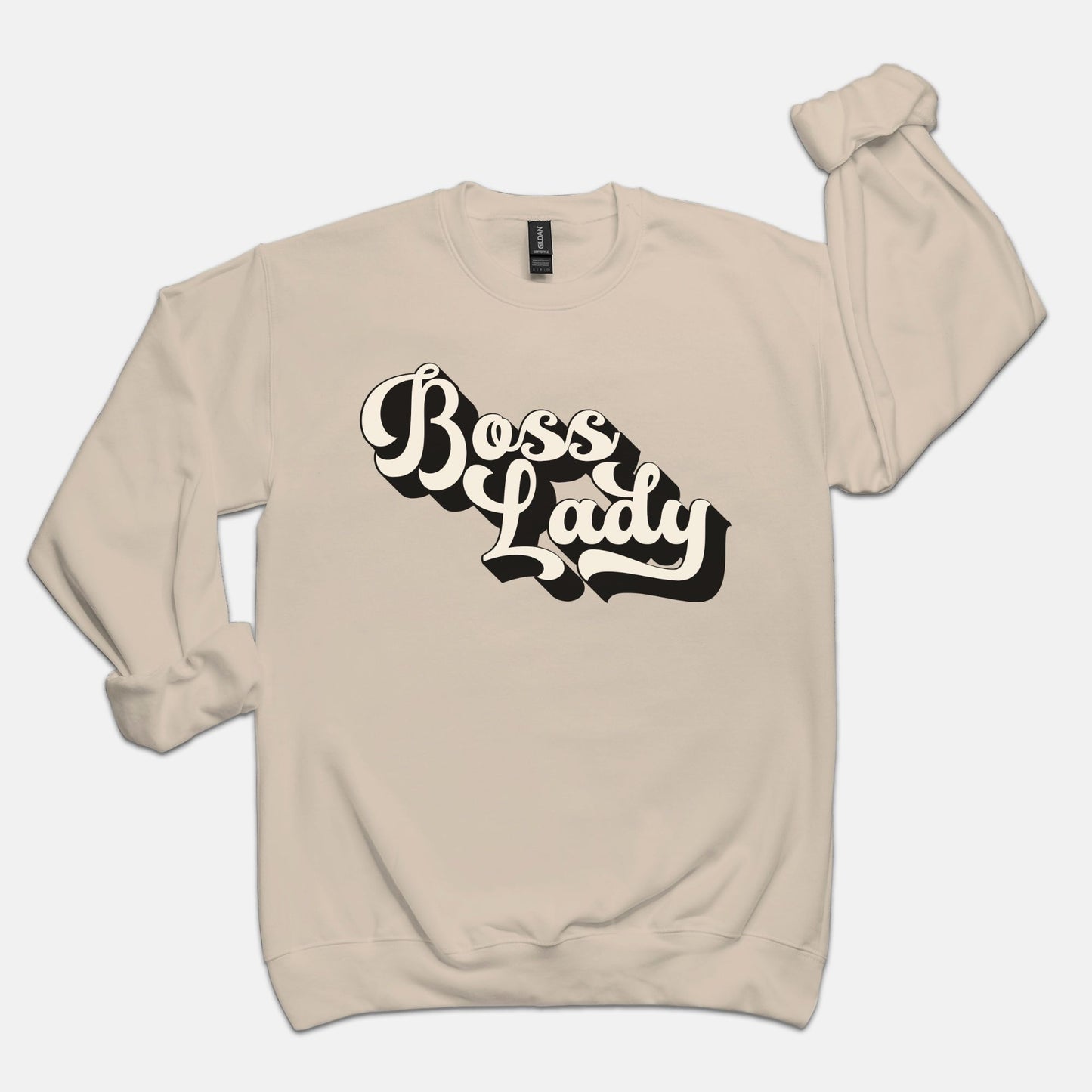 Unisex Crew Neck Sweatshirt Gildan - Boss Lady Retro