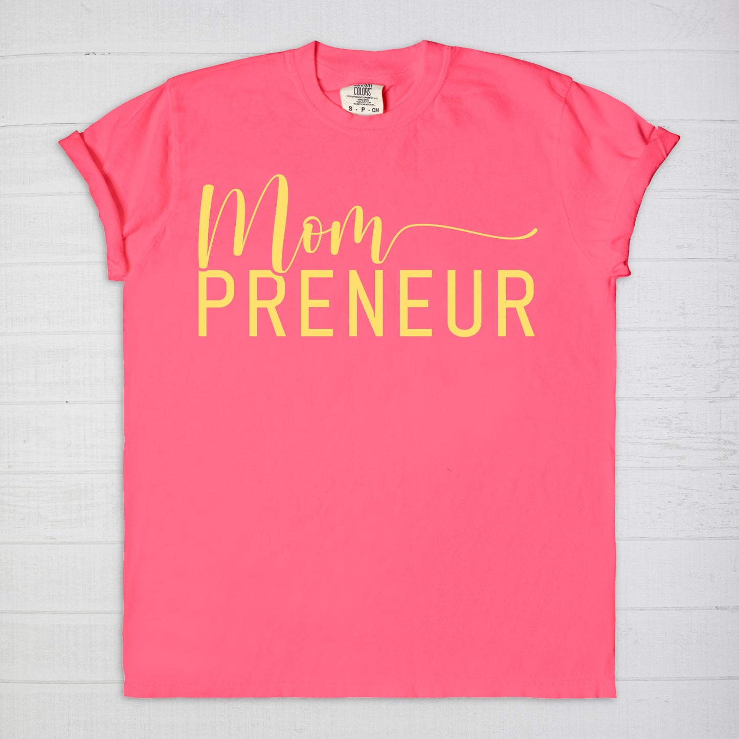 Celebrate your entrepreneurial spirit with the Comfort Color Tee 1717 - Mompreneur from Designs On The Go. This stylish, high-quality tee offers ultimate comfort and durability, perfect for busy moms building their empires. Show off your mompreneur pride in everyday wear!