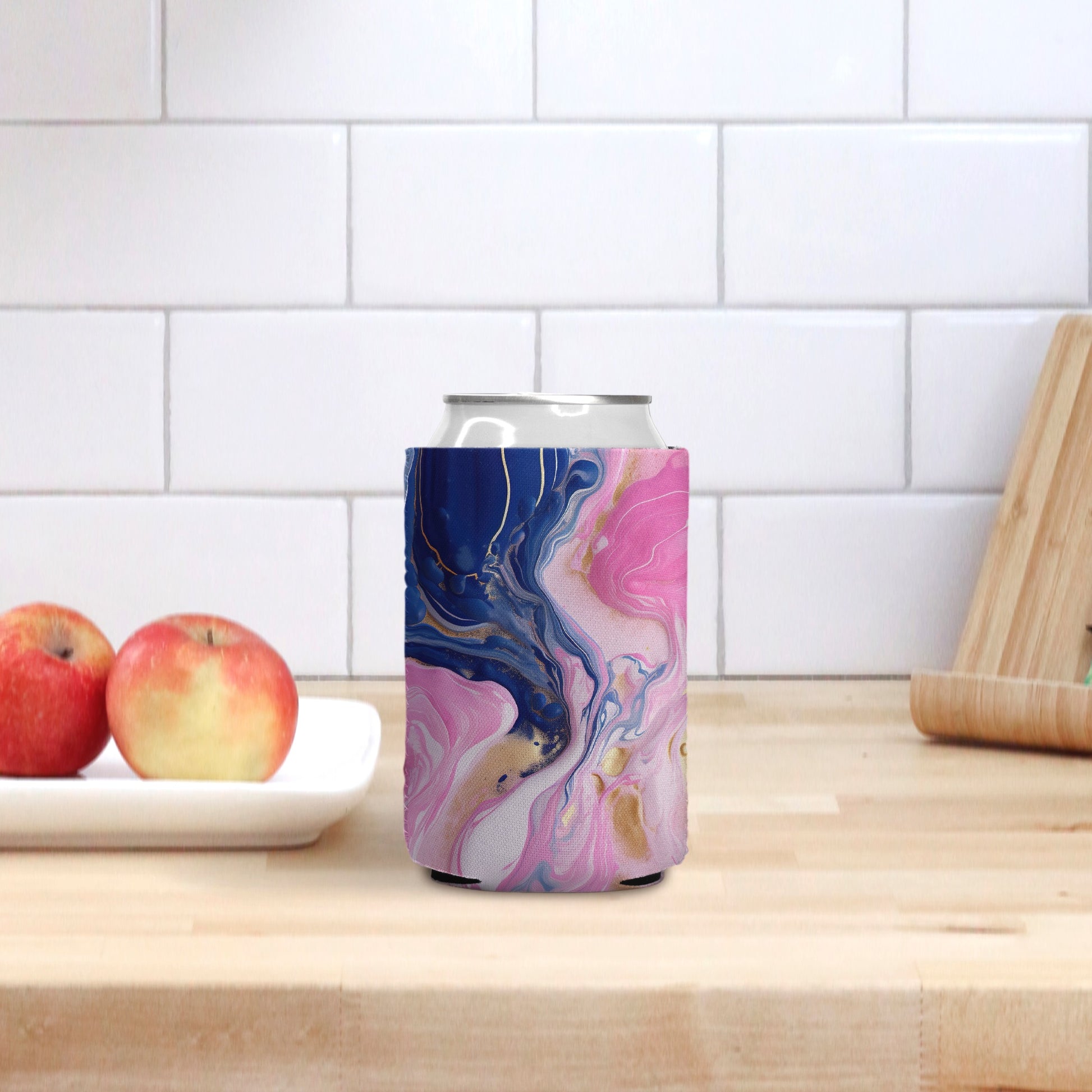 Chill in style with the Pink Paint Swirl Can Cooler from Designs On The Go. Featuring a mesmerizing pink swirl design, this cooler keeps your drinks cold and your hands dry. Perfect for outdoor events, parties, and everyday use, it adds a splash of vibrant color to your beverage experience.