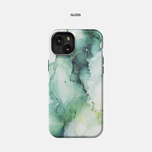 iPhone 15 Plus MagSafe Tough Case - Green Marble