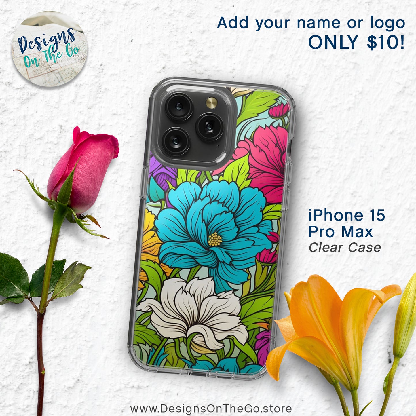 iPhone 15 Pro Max Clear Case - Blooming Bright