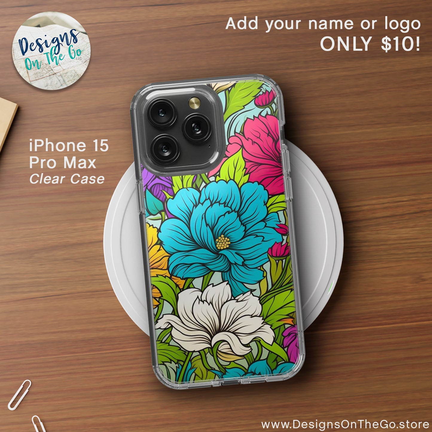 iPhone 15 Pro Max Clear Case - Blooming Bright