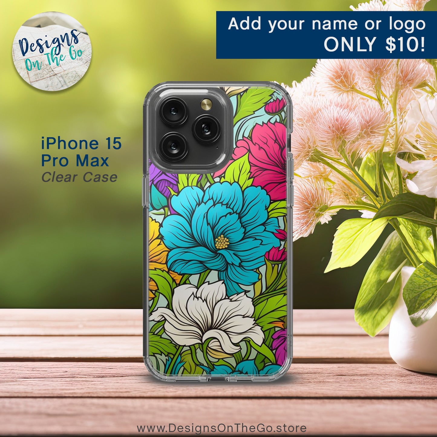 iPhone 15 Pro Max Clear Case - Blooming Bright